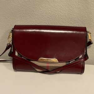 BURBERRY House Check Bridle Small Abbott Crossbody Bag & wallet
